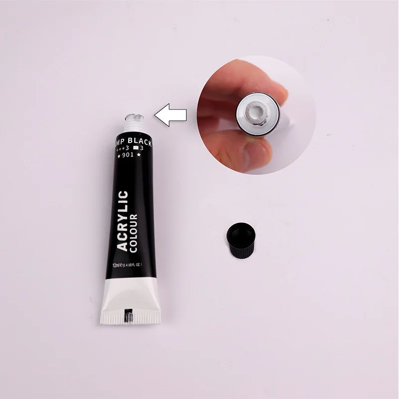 Professional 12-Color Acrylic Paint Set Wall Textile Shoes Nail Art Hand Painted DIY Toxic Glass OEM Packaging-for Canvas Paper