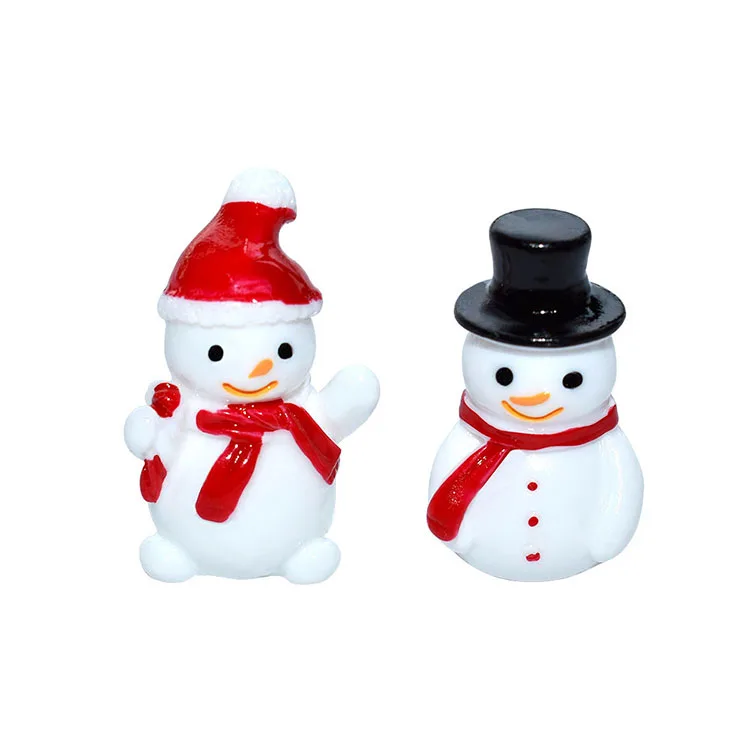New Cute Christmas snowman resin crafts  Miniature Decor Figure Christmas Decor Ornament