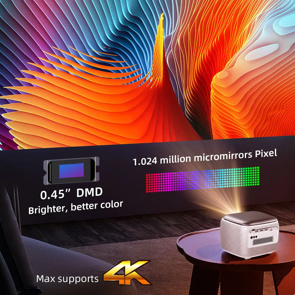 Newest Byintek R20 3D Smart Android Portable Hologram Mini Projector 4K Wifi Battery  Auto Focus dlp Home Cinema Projector