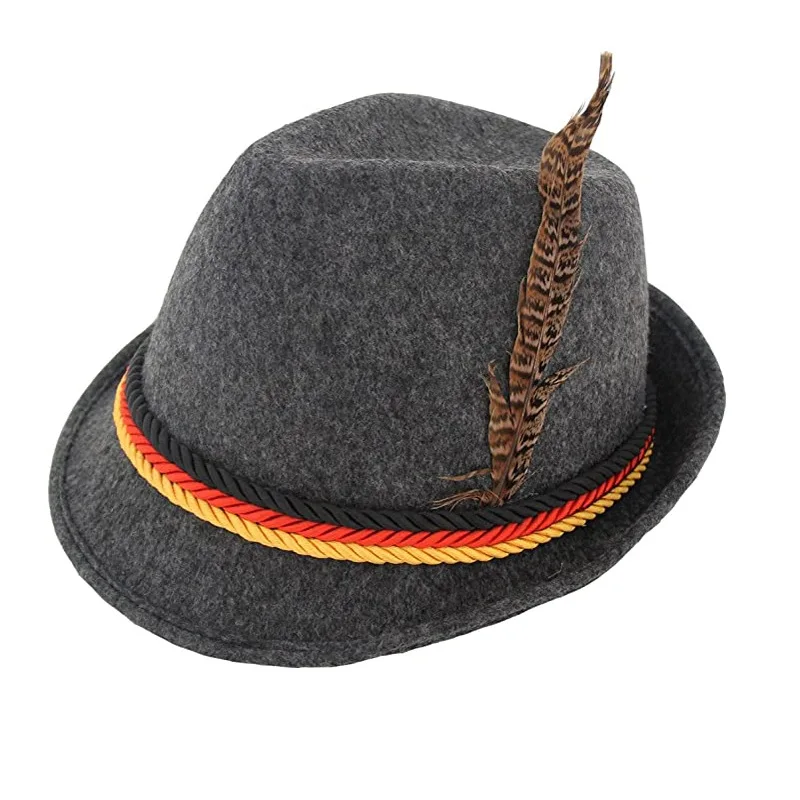 2024 New Style Custom Felt Fedora Cap Party Top Men German Beer Oktoberfes Hats