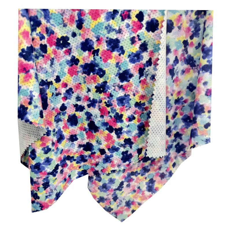 Polyester spandex  breathable sublimation print mesh fabric for underwear lining