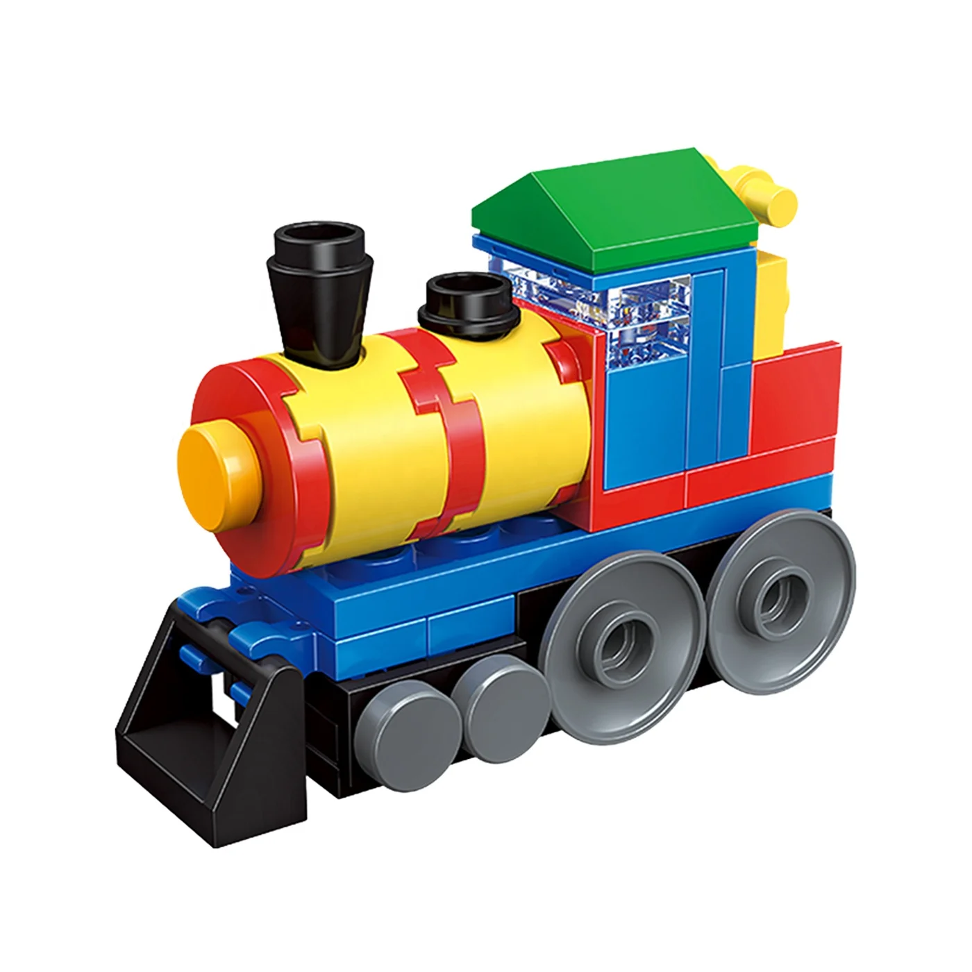 KUNYANG parent child interactive play kids 36pcs locomotive design DIY assembly particle building blocks game block train toys