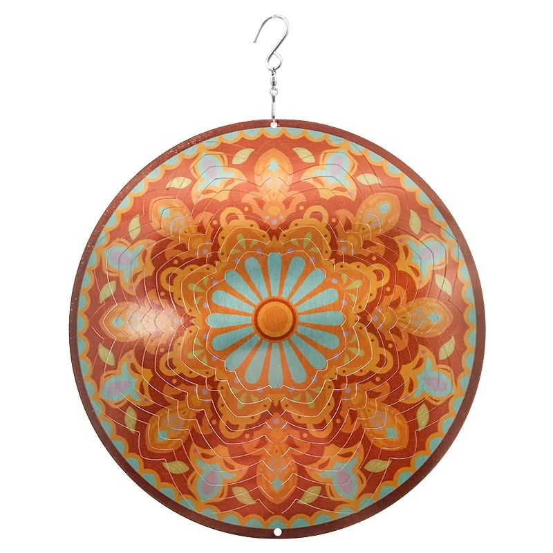 Mandala Wind Spinner Metal Sun Catcher 3D Wind Spinner Garden Wind Spinner