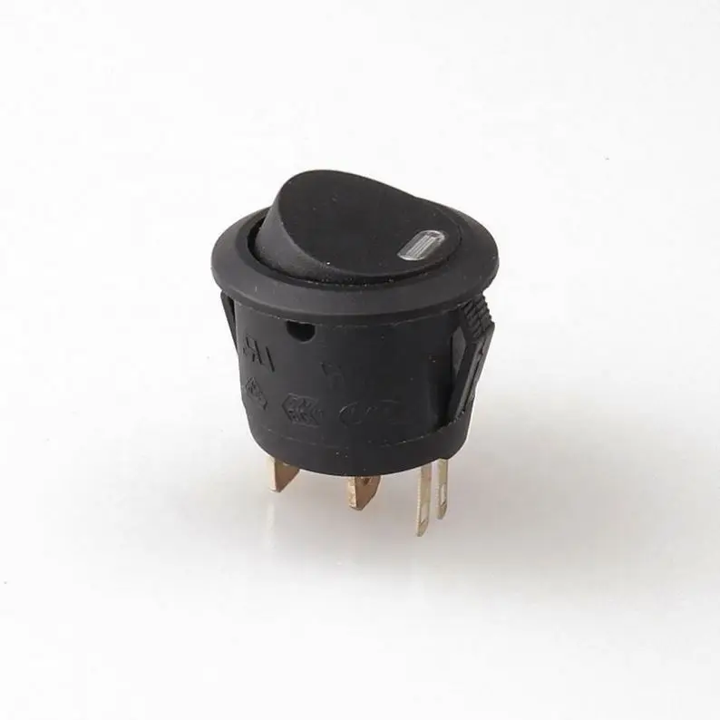 Seekec KCD2 круглую кнопку Электрический кулисный переключатель 3 pin индикатор