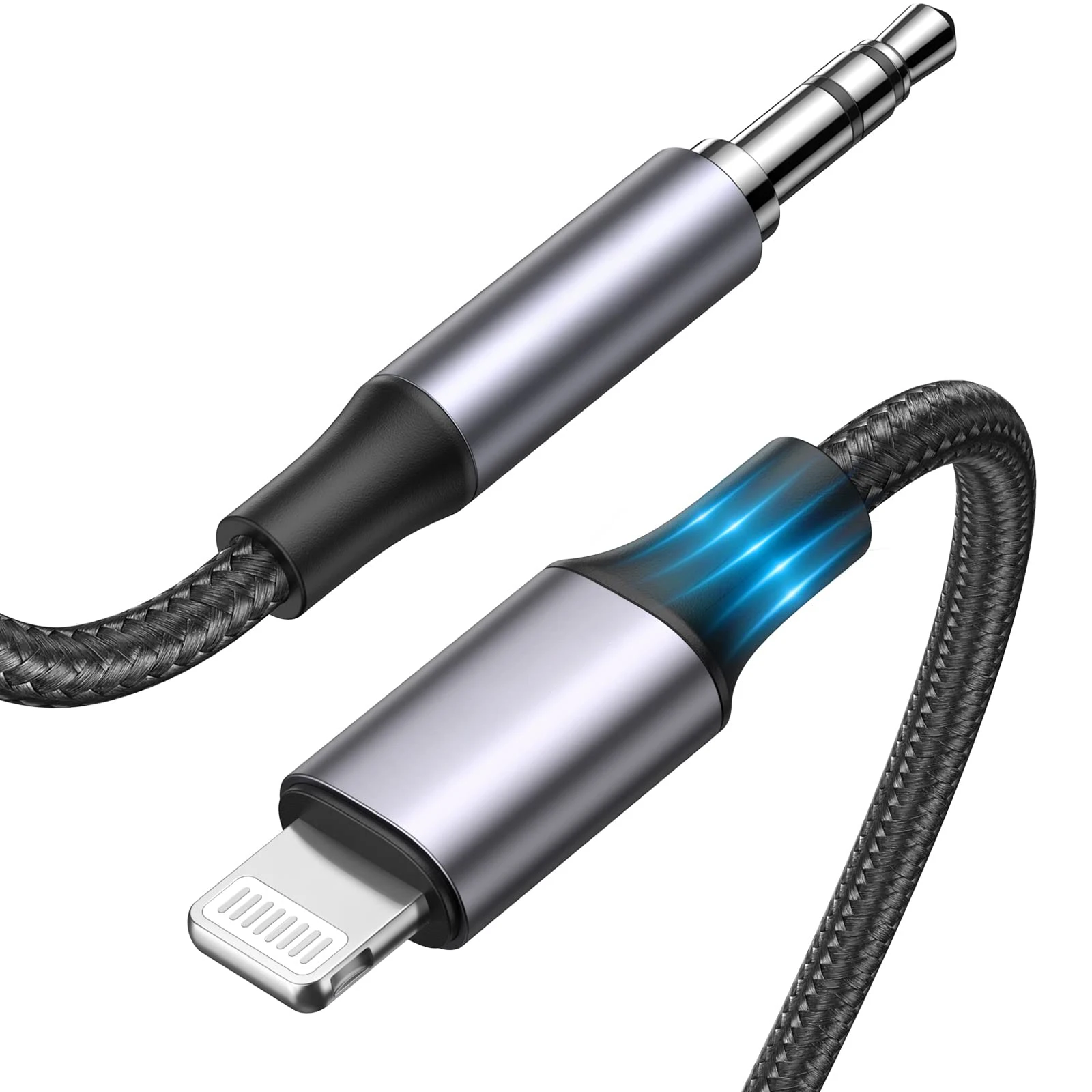 Aux Cord for iPhone Aux to Lightning Cable for Car Adapter 3.5mm Headphone Male Audio Jack Compatible with iPhone , 3.3FT