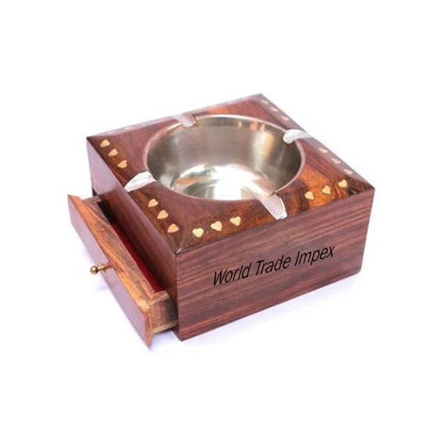 
 Деревянный пепельница ручной работы с держателем для сигарет  