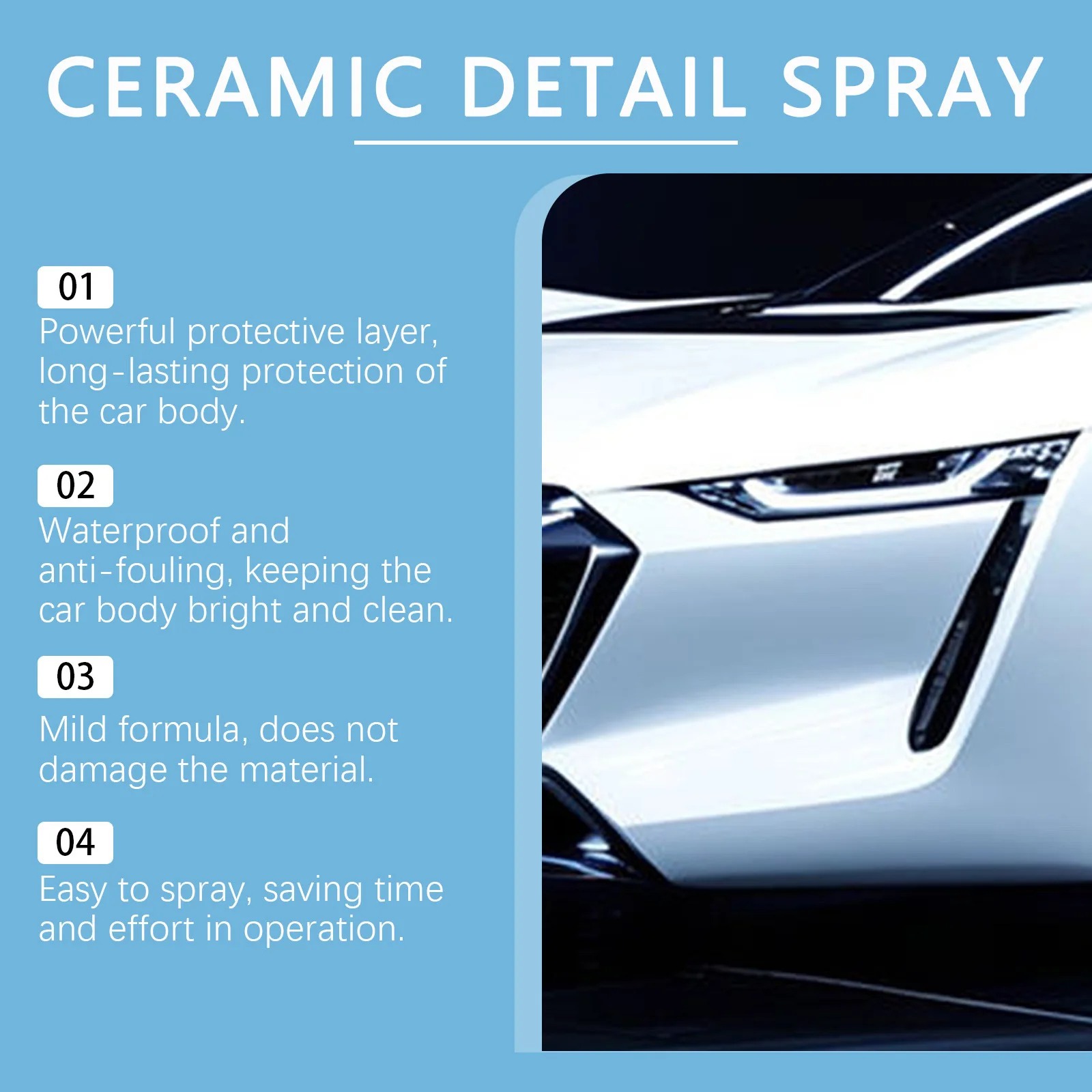 Wholesale HOMONTH Natural Mild Formula Strong Waterproof Cleaning Durable Protection Automotive Ceramic Details spray