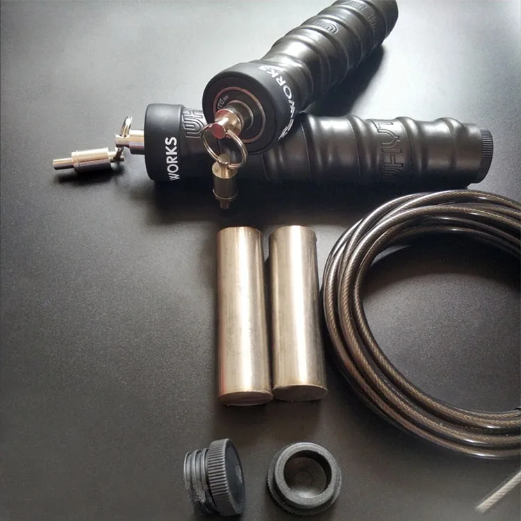 Самоблокирующаяся Нескользящая поглощающая пот веревка из ПВХ для спортзала, фитнеса, бега для прыжков, Утяжеленная Скакалка