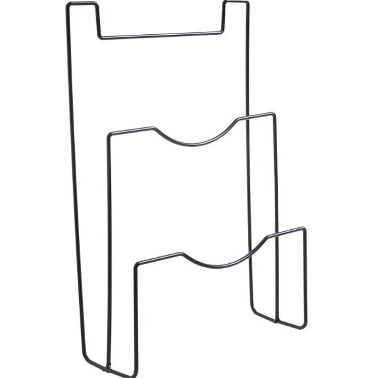 Home kitchen 3 ties pot cover hanging rack black color metal iron pot lids with hanger for cabinet door 2cm thick