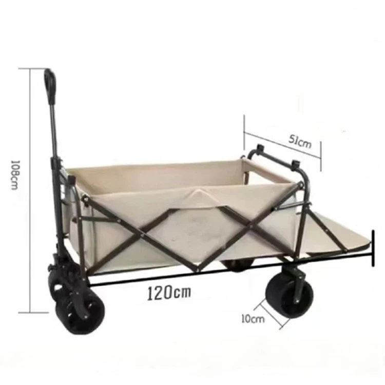 Folding Beach Cart Outdoor Portable Collapsible Garden Folding Wagon Camping Folding Wagon Cart