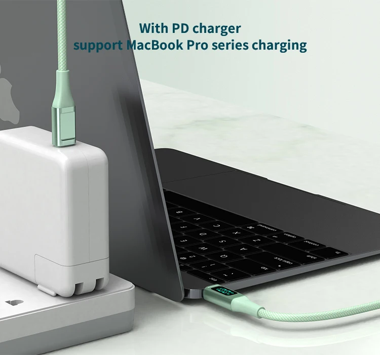 XCOSO source factory cables usb a usb tipo c usb-c cable with screen 100w phone cable