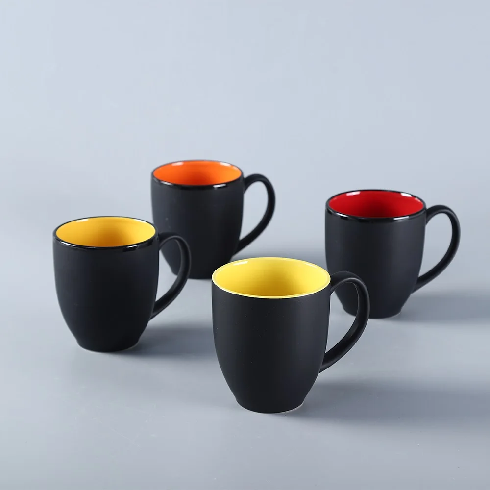 330ml ceramic mug cheap price porcelain mug inside glazed milk mug in bulk stock