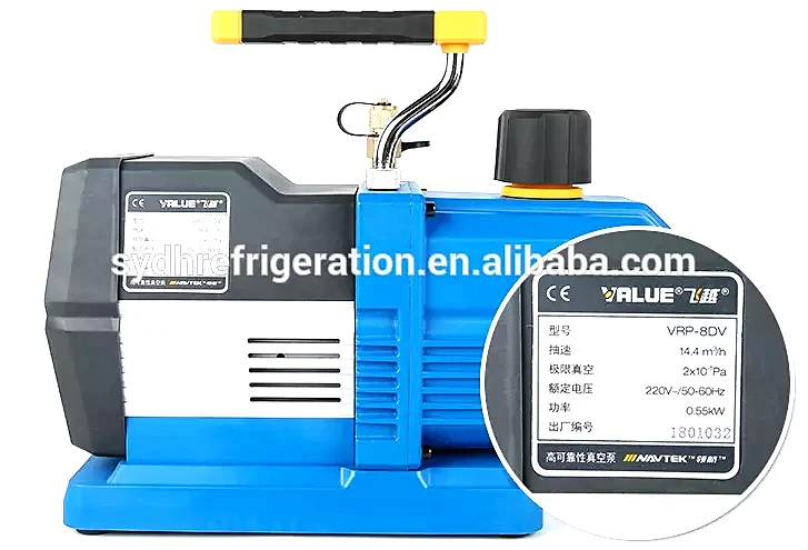 VRP-8DV HVAC Refrigerant Vacuum Pump Built-in Solenoid Valve Embedded Vacuum Gauge Variable Frequency Drive Motor