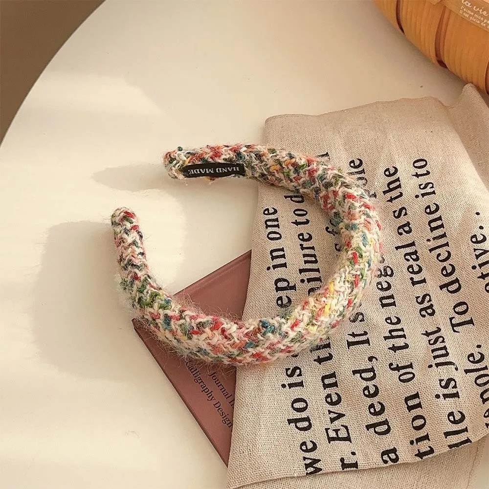 Sweet Girls Hair Accessories Beautiful Color Knitted Headband Christmas Headdress Woven Hairband for Young Ladies