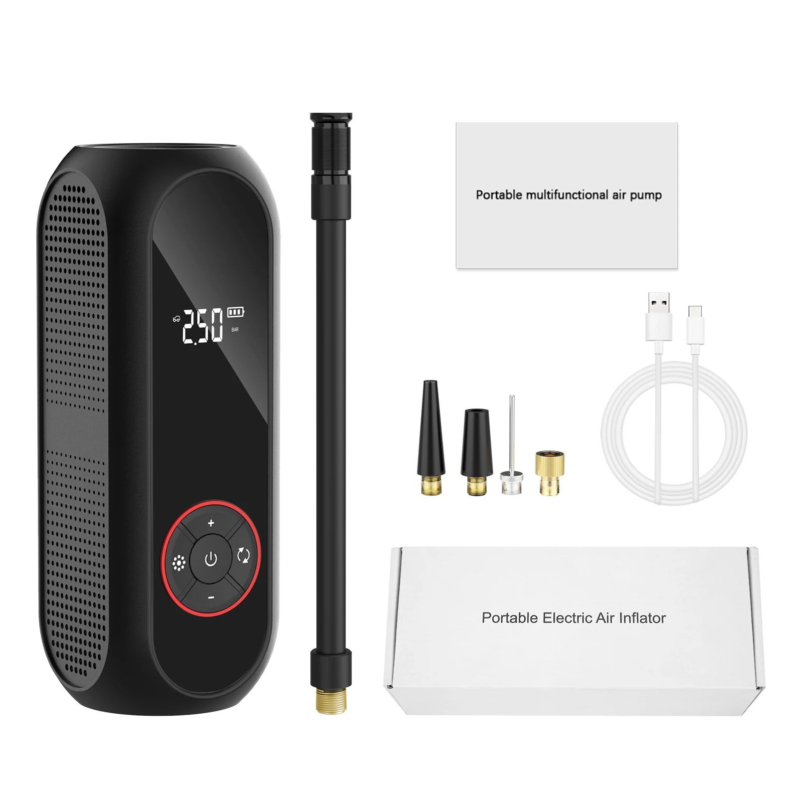 5200mAh battery 150psi 25mm cylinder mini size air pump for car motorcycle bike tire inflator portable wireless inflator