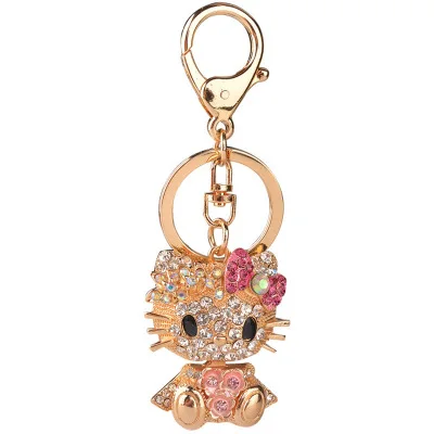 Beautiful design factory custom lovely cat keychain for promotional gifts