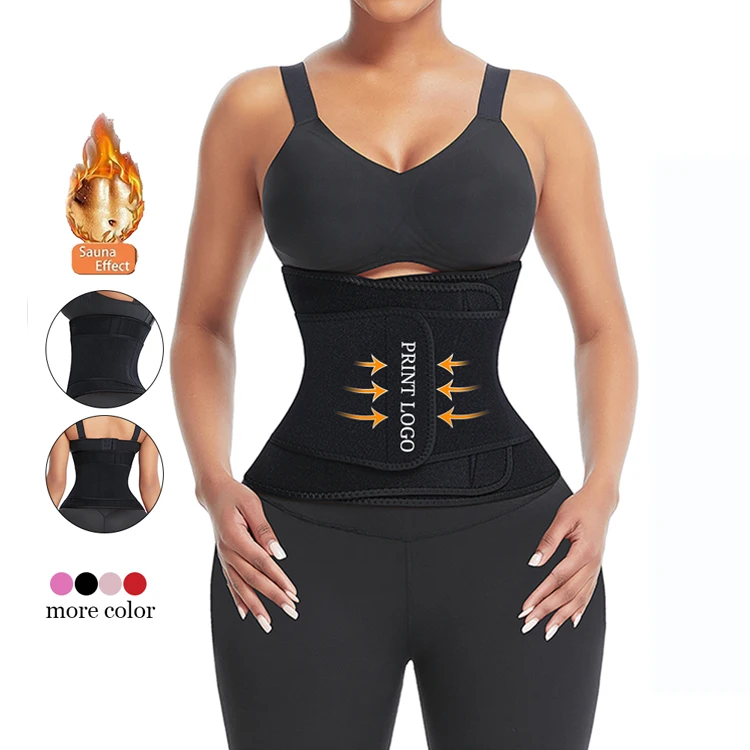 Custom Logo Women Fitness Lose Weight Tummy Trimmer Slimming Belt Neoprene Sauna  Waist Trainer