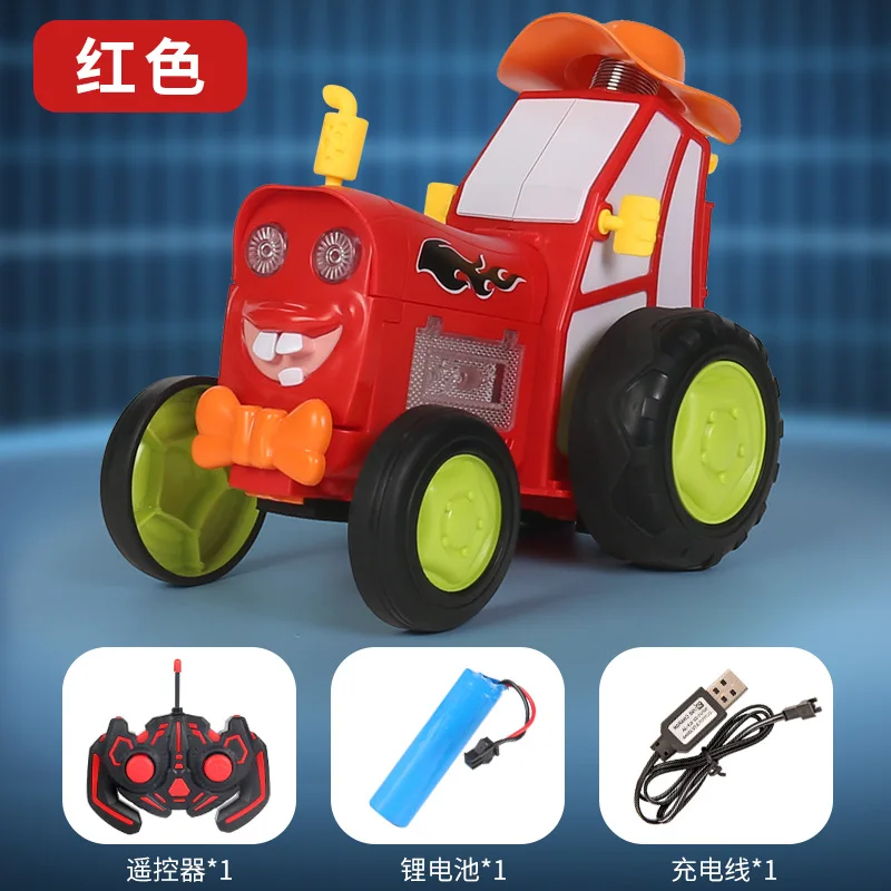 Hot selling and unique dance remote-controlled stunt car with lighting, music, swaying, rolling, electric toy car for children