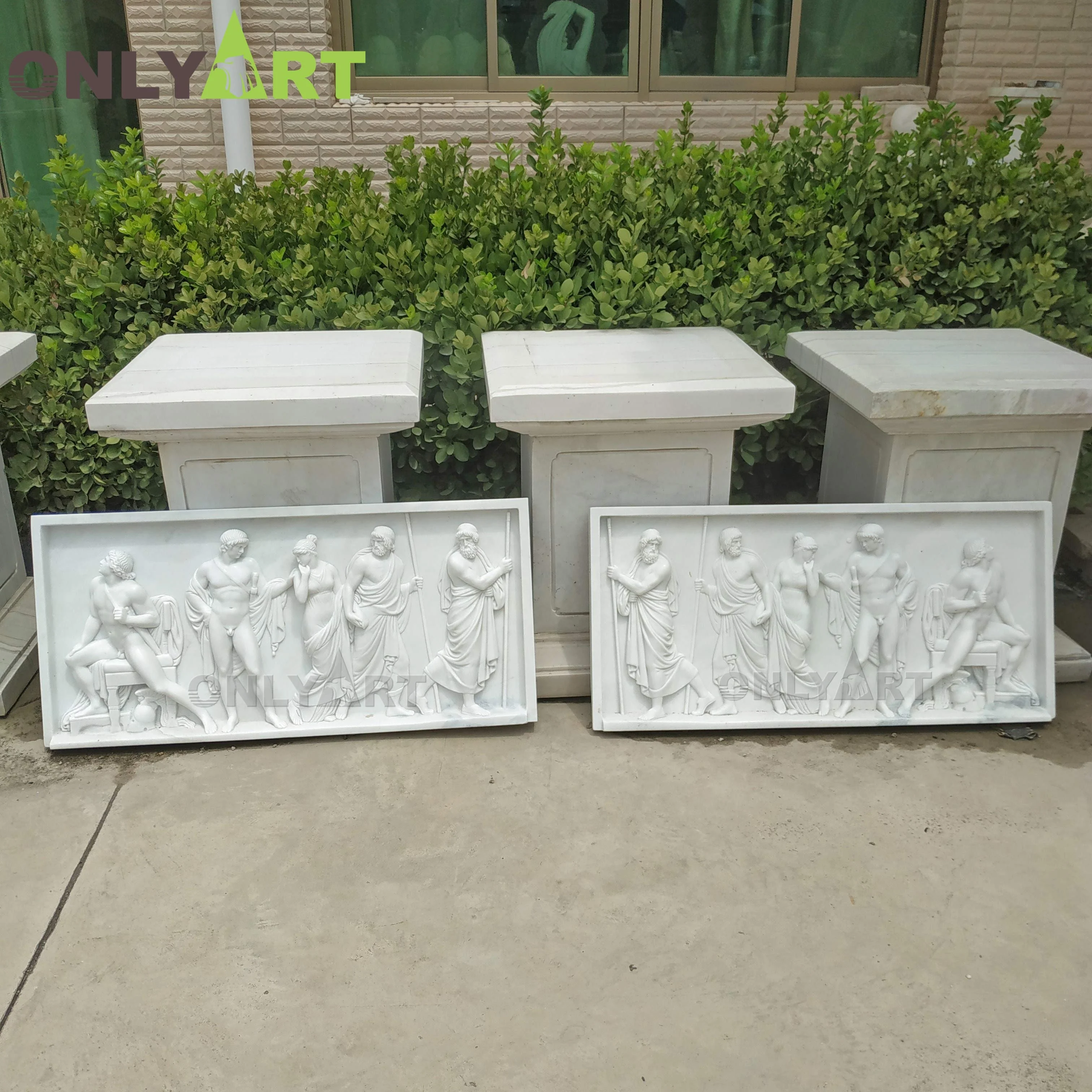 Indoor Outdoor Wall Art Decor Greek Stone Marble Relief Sculpture