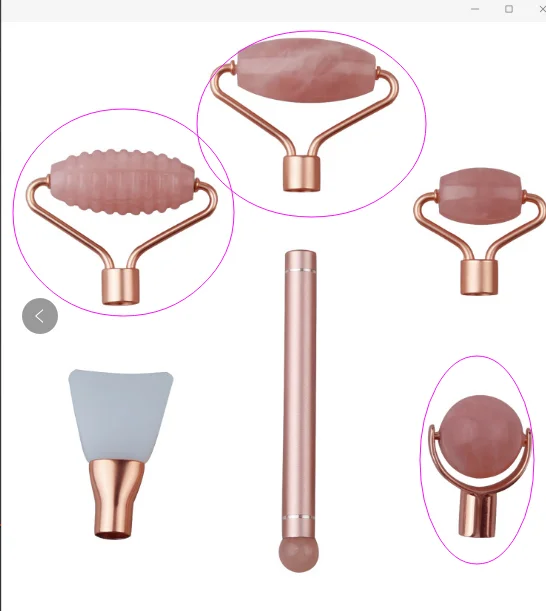 
2020 hot Face mask tools natural pink rose quartz jade roller massager cosmetic facial application silicone face mask brushes 