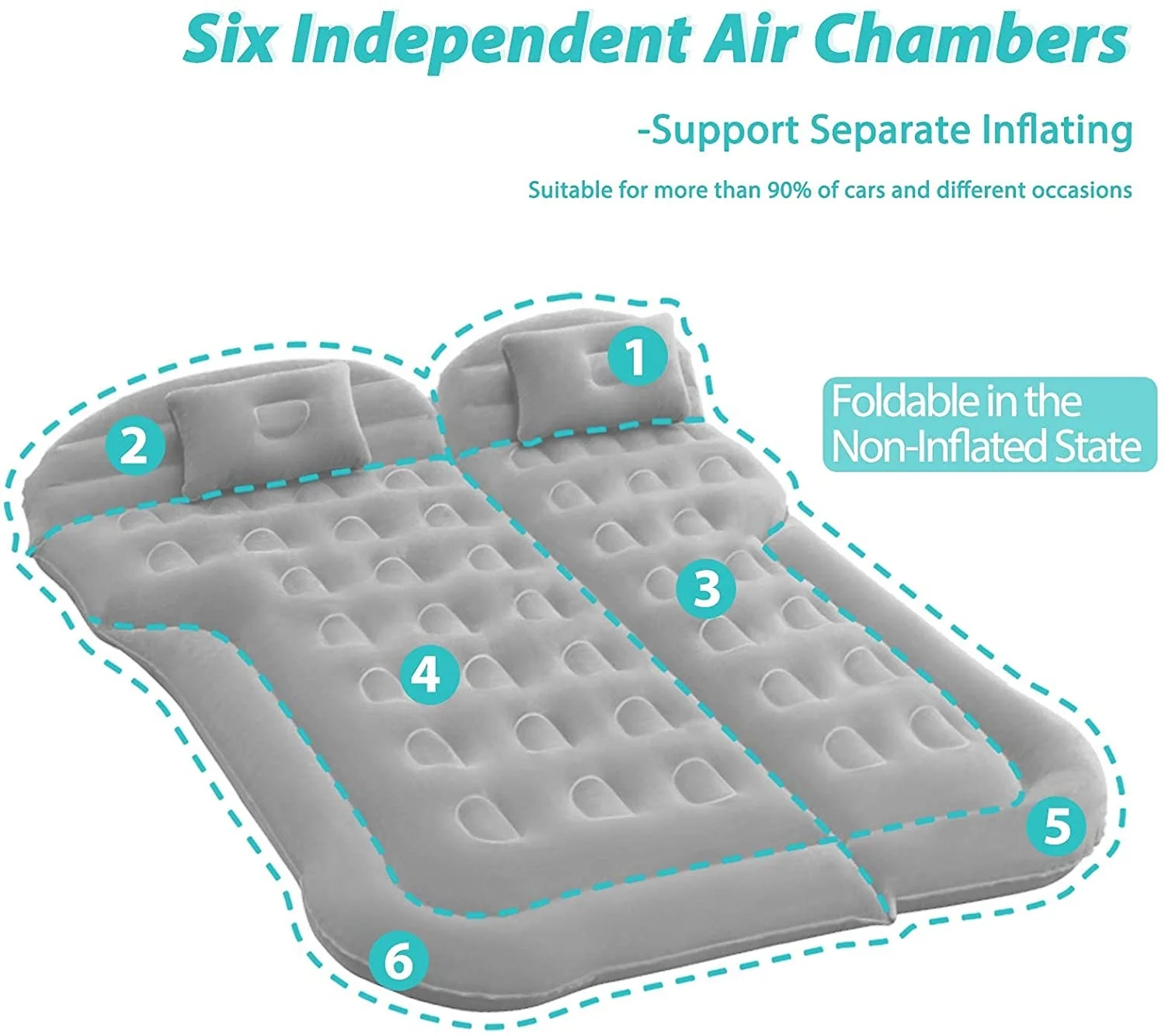 IFUNWOD Inflatable Car Back Seat Inflatable Air Mattress Bed Travel Pillow SUV Car Bed Sleep Air Bed