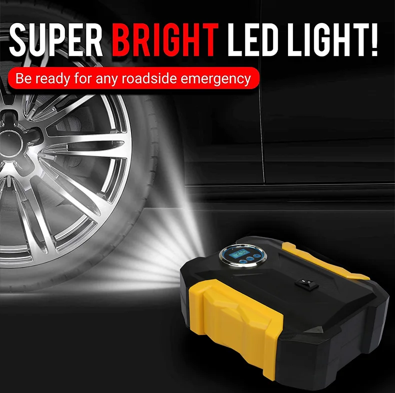 
Overseas Warehouse Car Tire Inflators Tyre Air Pump Compressor For Motorcycle 150PSI DC12V Portable Car Tire Inflators 