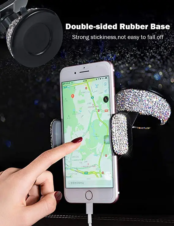 Premium 360 Rotation Car Air Vent Mount Mobile Stand Phone Holders with Bling Rihnstone