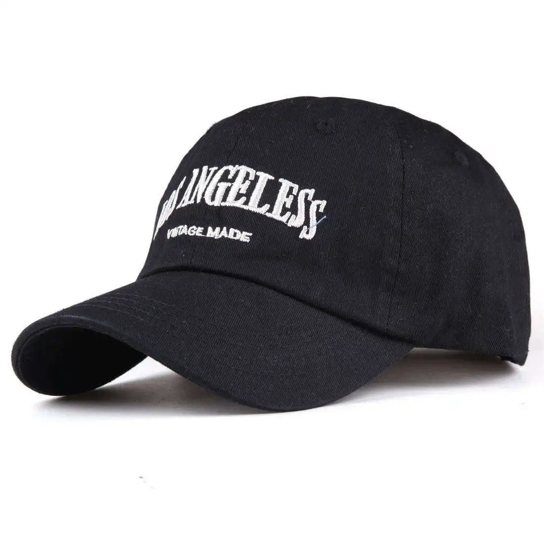 wholesale custom washed cotton vintage 6 panel Los Angeles embroidery hat baseball cap