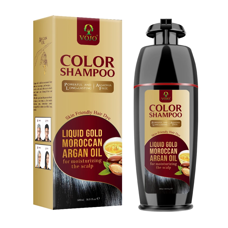 instant hair dye shampoo 500ml vojo Wholesale Salon Permanent Hair Color Dye Cream In Bottle
