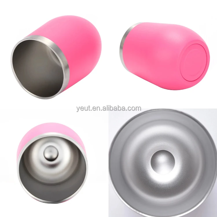 Factory Wholesale Customized 12oz Wine Glass Stainless Steel Insulated Reusable Egg Tumbler Cup With