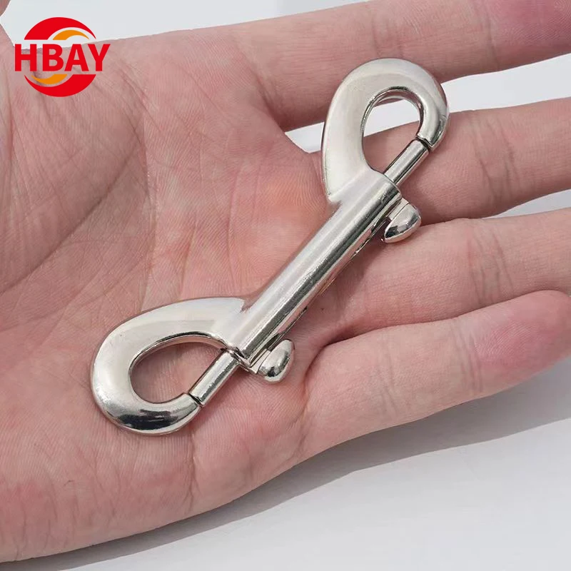 Factory price 88mm 100mm 116mm zinc alloy Malleable Metal Trigger Swivel Snap Hook Double Eye Snaps Double End Snap Hooks