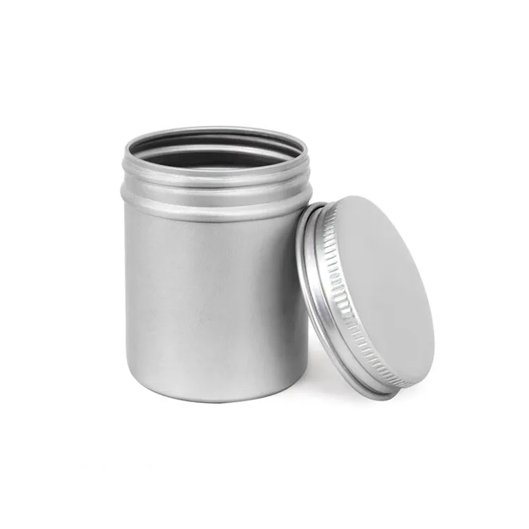 Wholesale silver cylinder 60ml 43*55mm aluminum can candle metal packaging aluminum