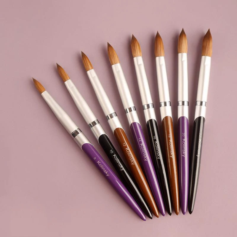 100% Real Kolinsky Art Nail Brush Handmade Professional Manicure Acrylic Application Pure Kolinsky Nail Brushes