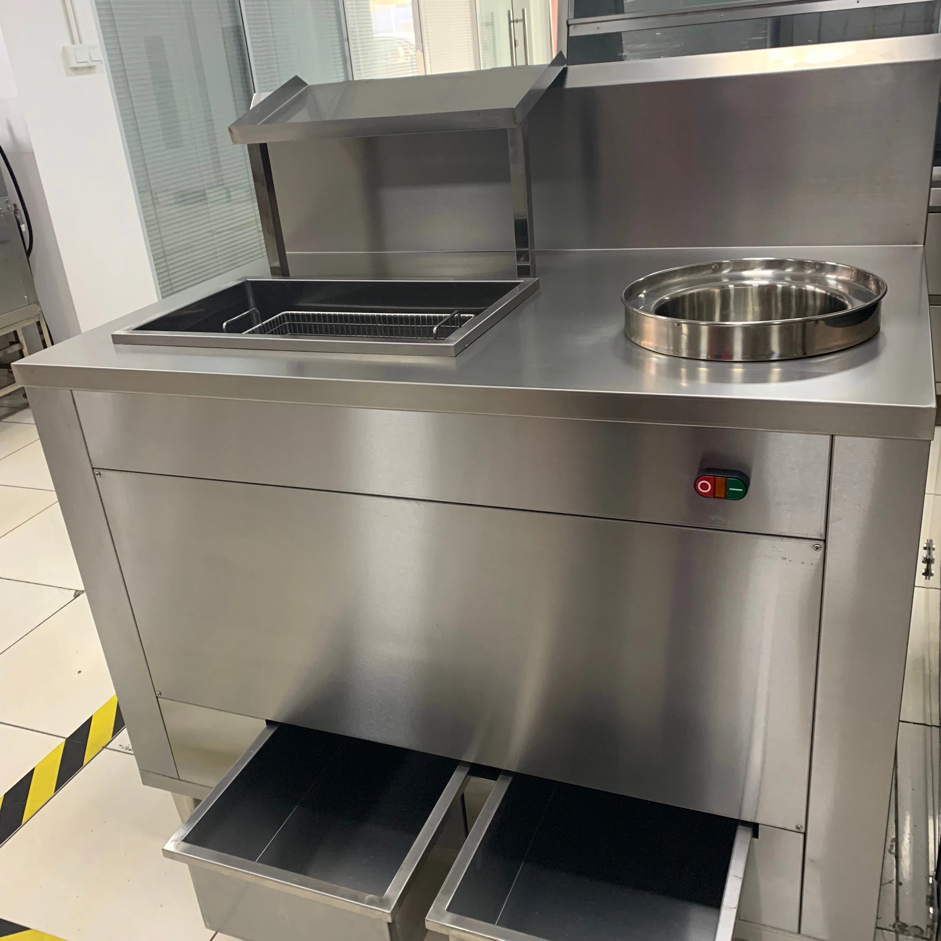 KFC Use Electric Children Breader Table Fried Chicken Breading Table with Automatic Powder Sieving