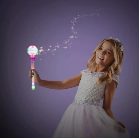 Hot Selling Colorful Spinning Wand Led Electronic Spin Light Up Flashing Led Magic Wand  Party Toy For Boys And Girls