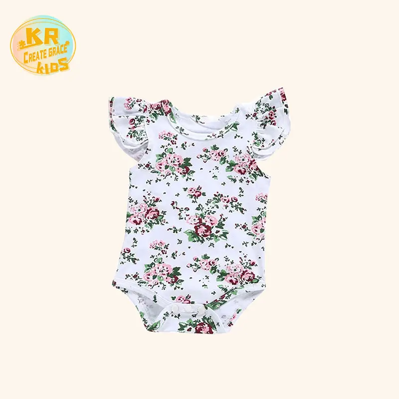 2023 Hot Soft Bamboo Baby Clothes Newborn Baby 0-3 Months Romper Flutter Sleeves Bamboo Bubble Romper For Girls And Boys