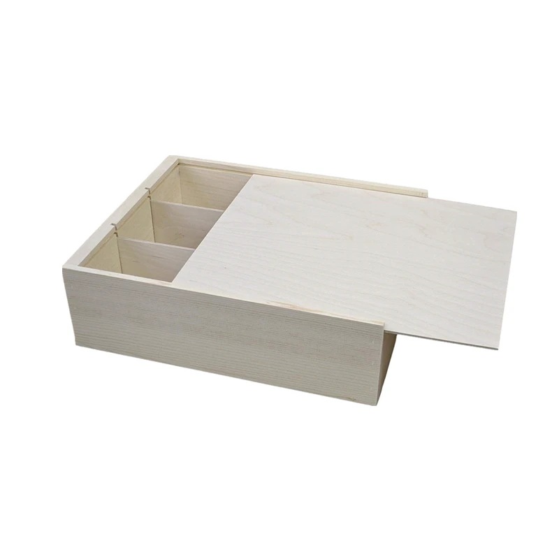 Деревянная коробка для упаковки вина для 3 бутылок с крышкой для шампанского