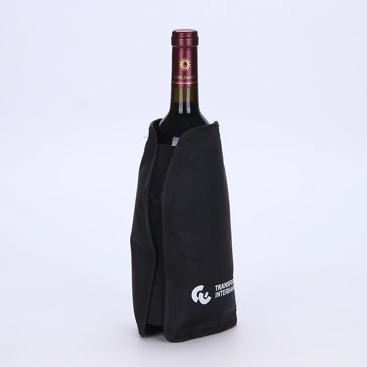 Easy to carry outdoor ice wine bag ,constant temperature ice gel plastic bag Wine cooler.