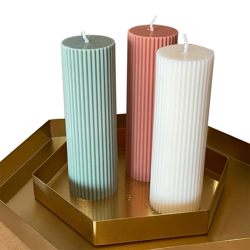 Home Decor Luxury Natural Custom Handmade Column Pillar Scented Candles For Christmas Gifts With Custom Boxes Packaging