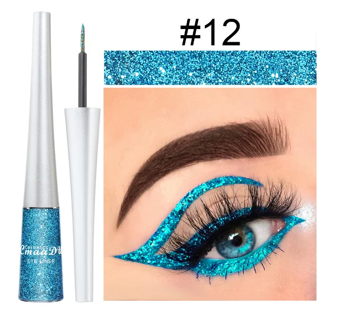 Водостойкая жидкая подводка для глаз, гладкие красочные блестящие подводки