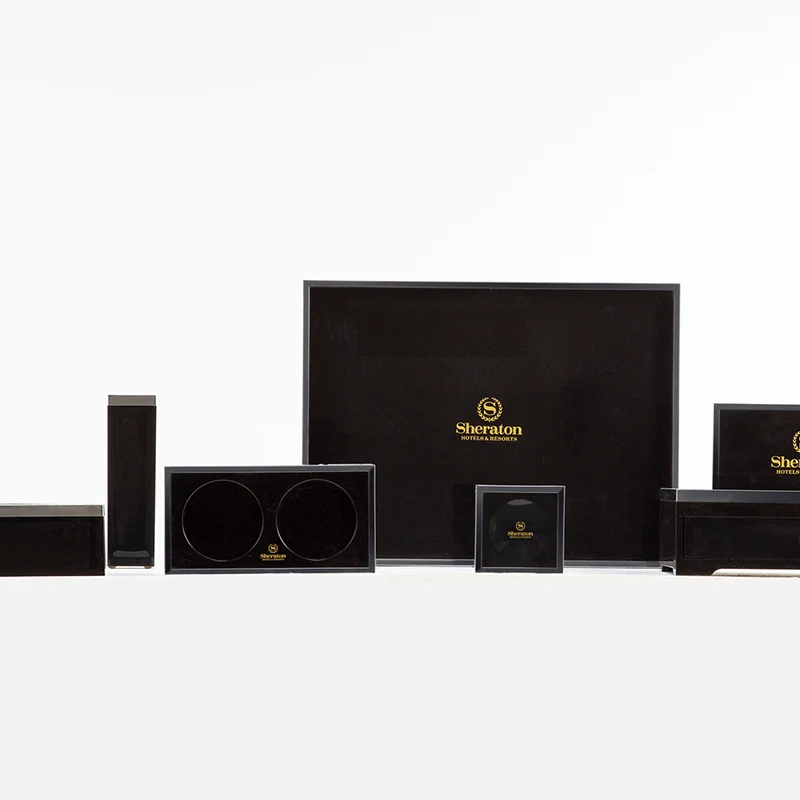 Factory Luxury 5 star hotel Latest Designed Bathroom Black Tray Hotel Leather Serving Tray