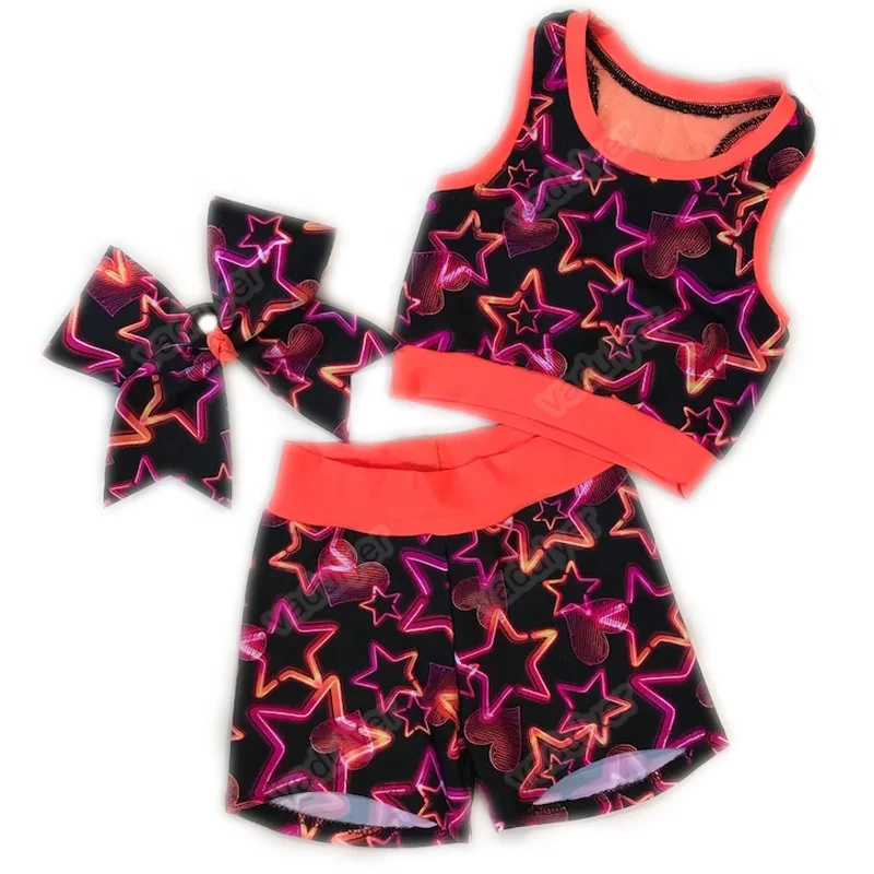 Wholesale Designer Luxury Girl Dancewear Custom Cheer Practice Wear Kid Sports Bra