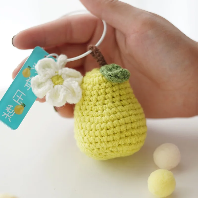 Chinese pears Good luck beginner crochet kit for adults diy key chain handmade crochet animals for sale