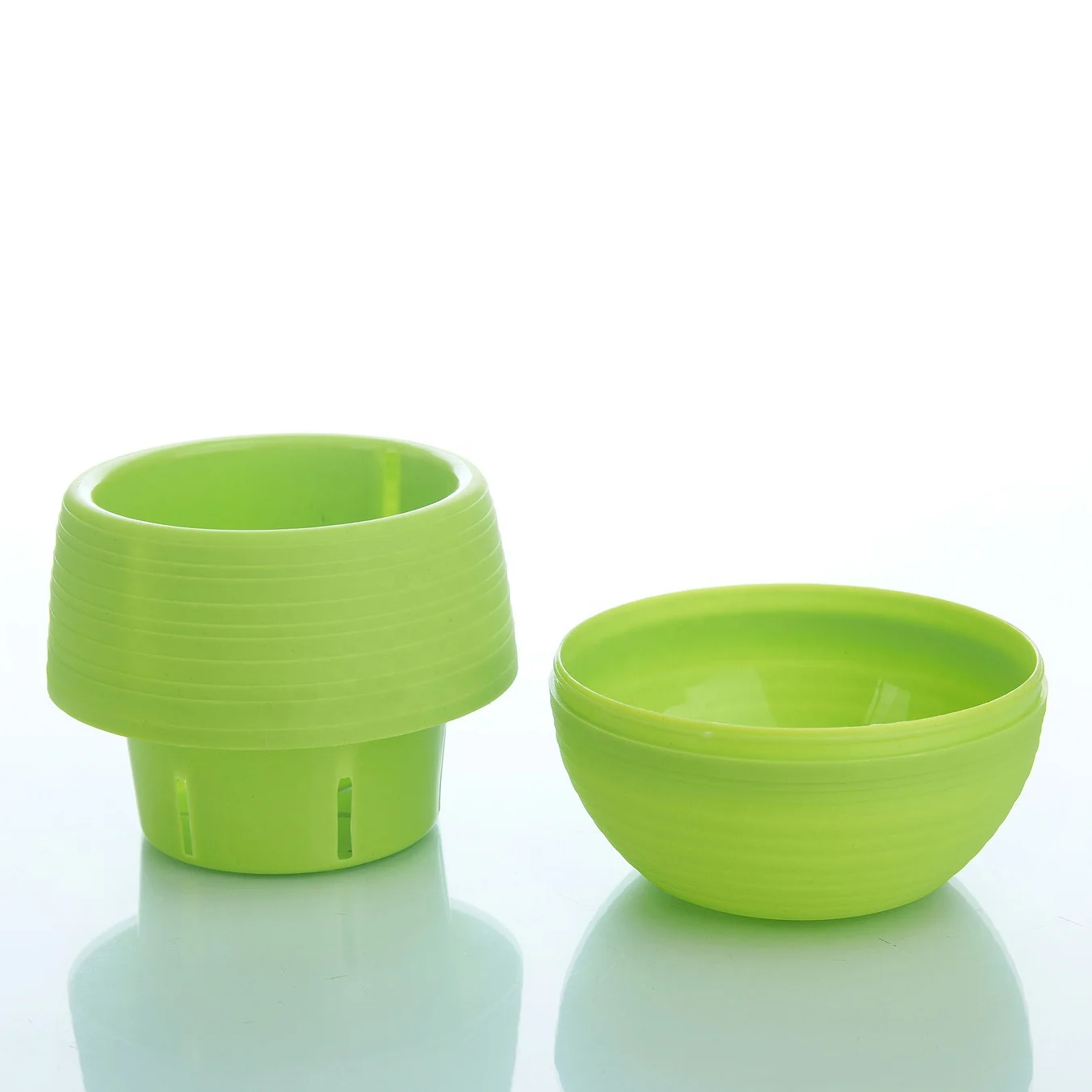 Cute Egg Shape Mini Colorful 4 inch Round Plastic Cactus Seed Starting Succulent Flower Pots With Drainage hole