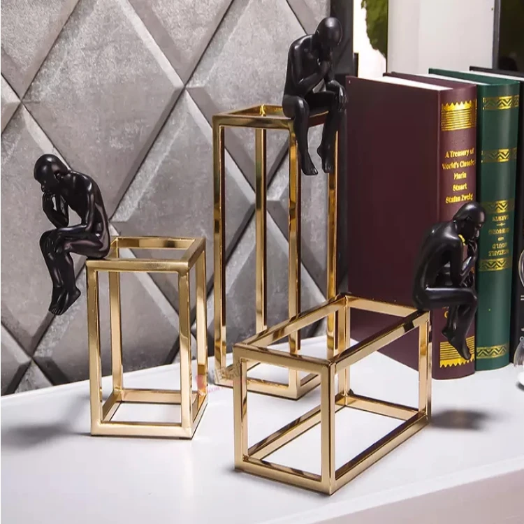 Black Resin Statues Ornaments Home Decoration Pieces Luxury Accessories Modern