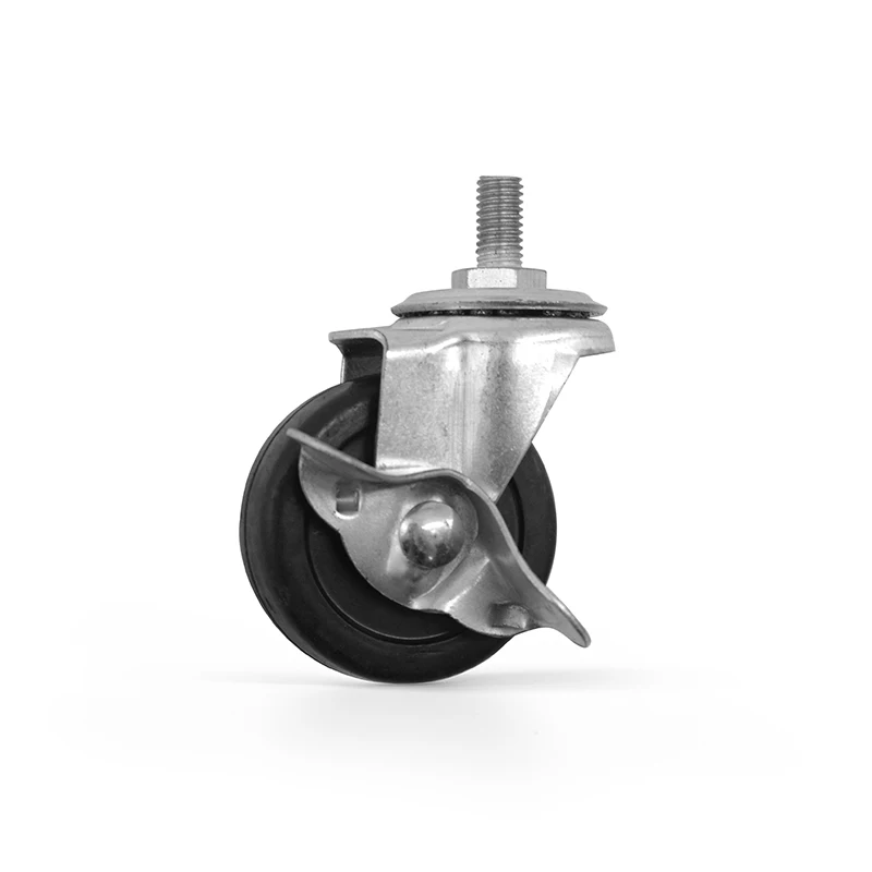 China manufacturer   7183 M8 50mm wheel diameter stem swivel casters industrial for moving machine robot  workbench m8 m10  m12