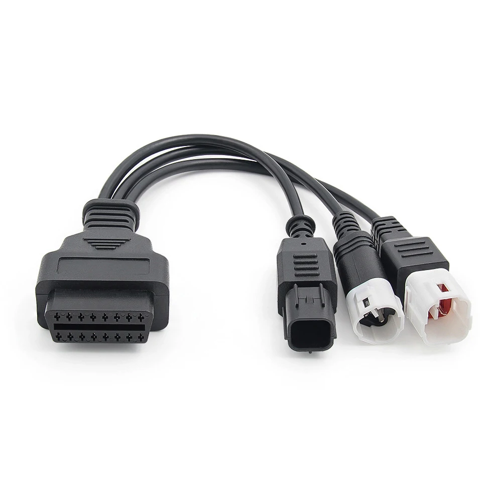 Universal Motorcycle OBD OBD2 Female To 3 4 6 Pin 6Pin Male Connector Y Splitter Diagnostic Wire Cable For Yamaha Honda