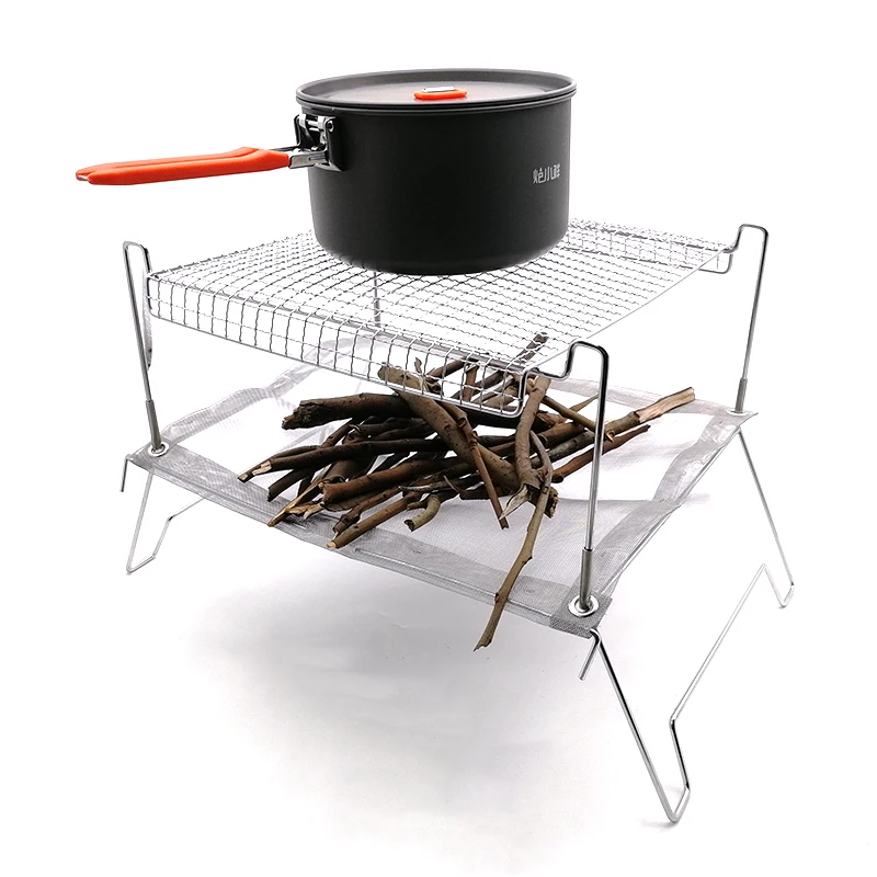 Термостойкий мини-гриль из нержавеющей стали на древесном угле, набор для барбекю для домашнего использования