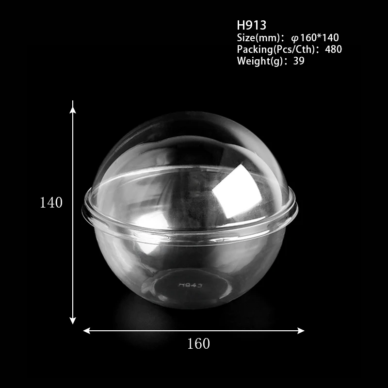 Crystal Transparent Hard Plastic Gift Round Mousse Cake Ball Packaging Box small dessert cup container Toy Capsule Ball Vending