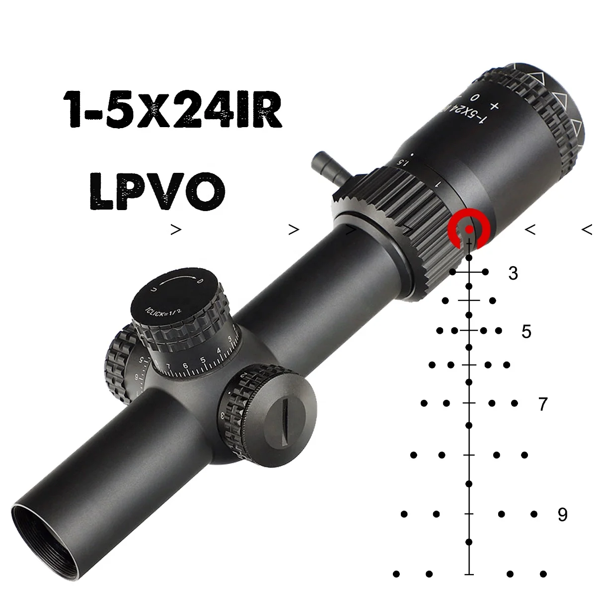 Ohhunt LPVO Optics 85-120mm Long Relief 1-5X24 Red Illuminator Lock Reset Sight Scope Hunting